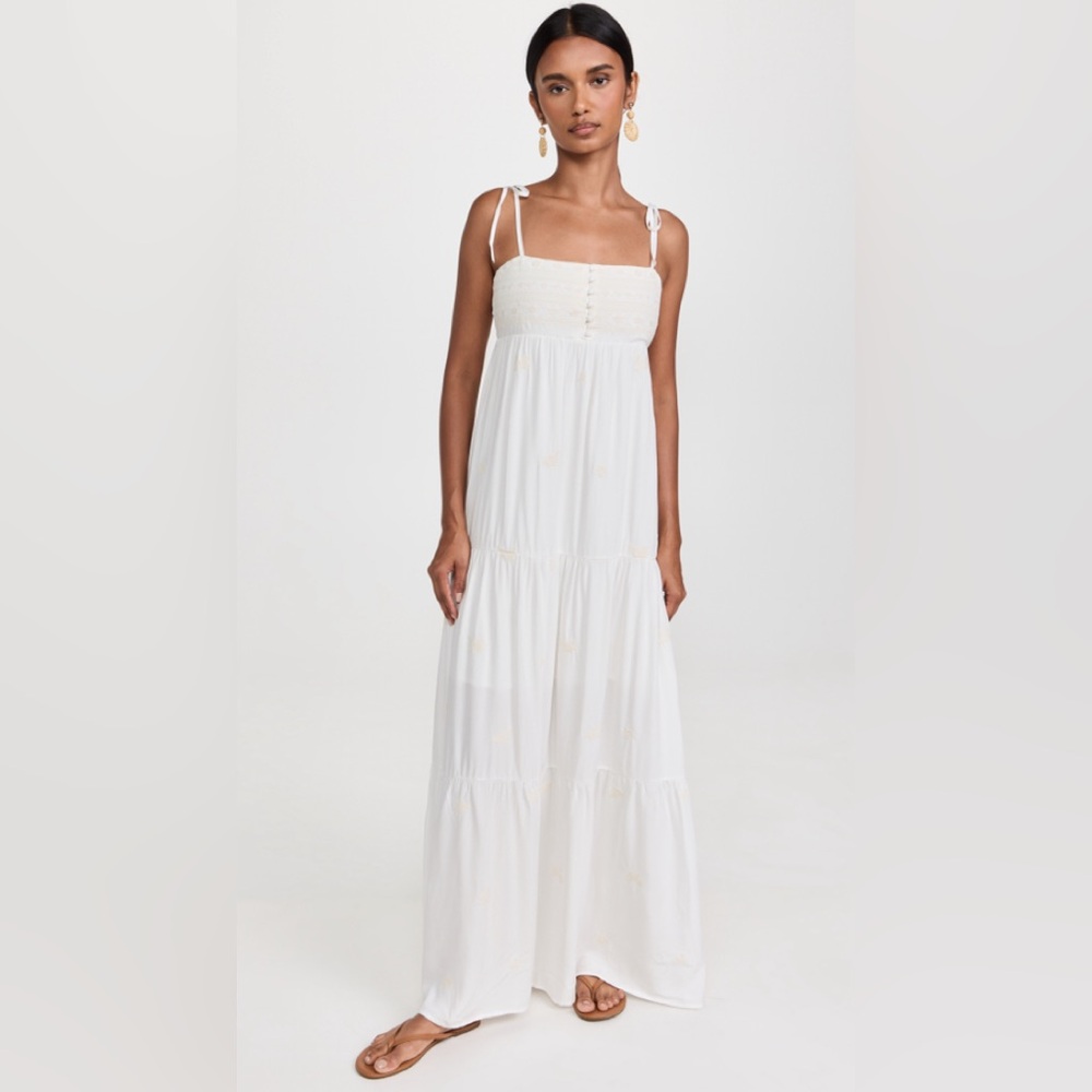 Spiritual Gangster white embroidered maxi dress